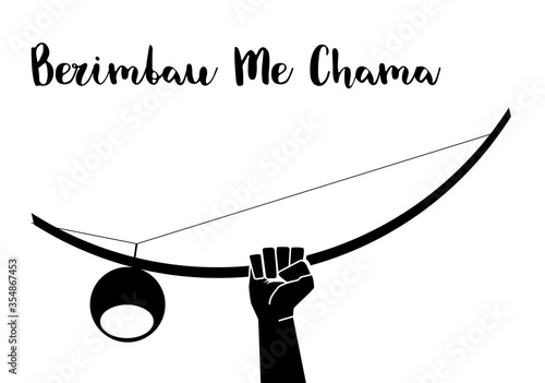 Silhouette hand hold Berimbau