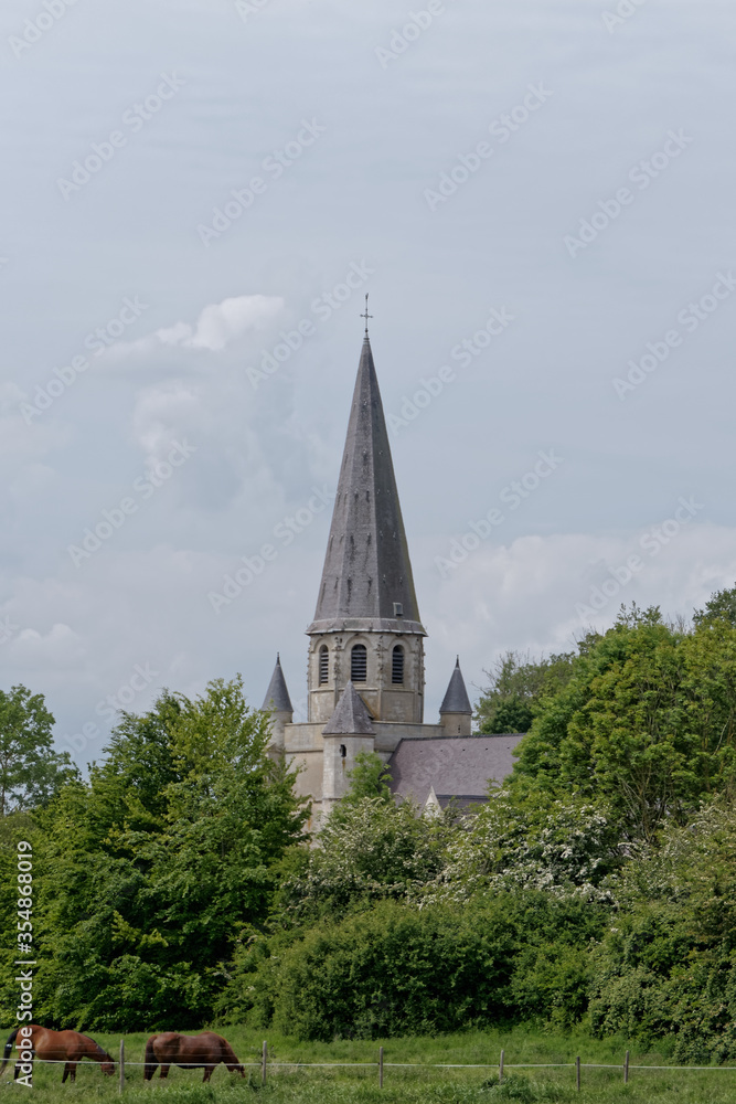 Eglise du XVIème siècle de la commune de Willeman dans le Pas-de-Calais - France