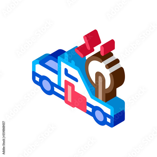 Synoptic Truck Icon Vector. Isometric Synoptic Truck isometric sign. color isolated symbol illustration