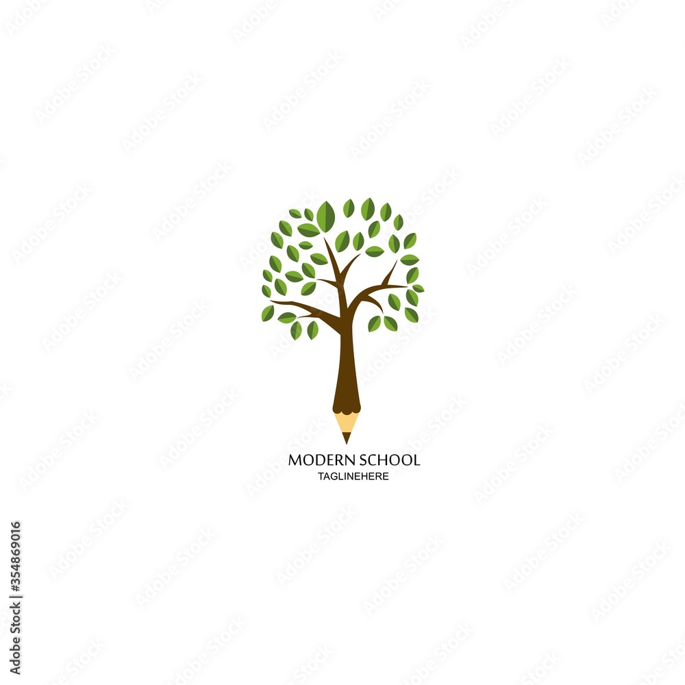 Obraz premium modern school design logo illustration vector