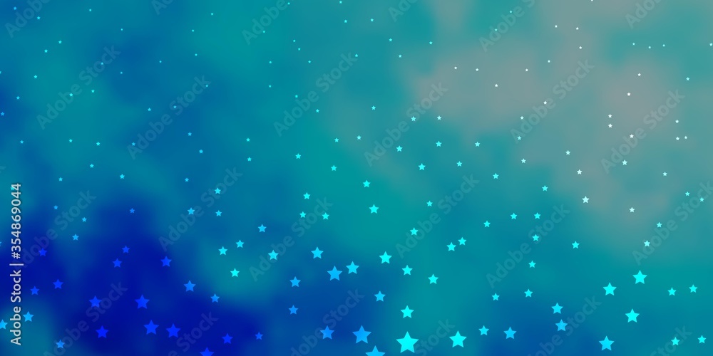 Dark BLUE vector pattern with abstract stars. Colorful illustration in abstract style with gradient stars. Design for your business promotion.
