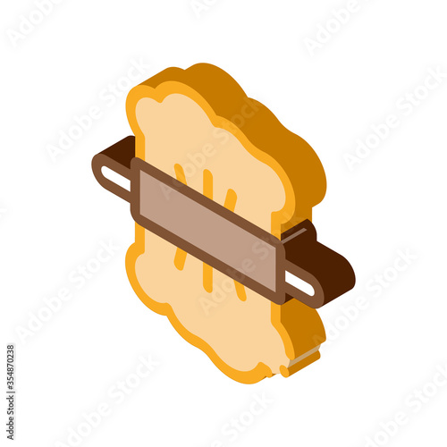 Rolling Dough Icon Vector. Isometric Rolling Dough isometric sign. color isolated symbol illustration