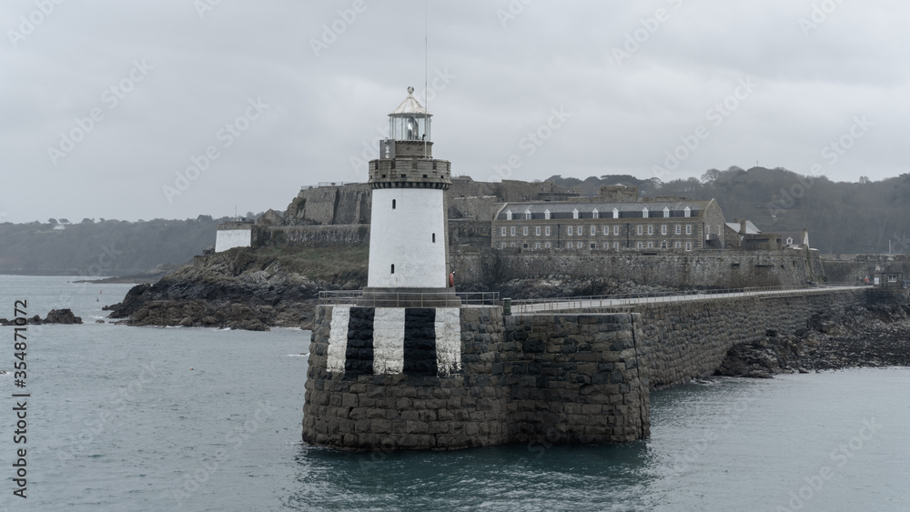 castle Cornet and lighthouse in Guernsey