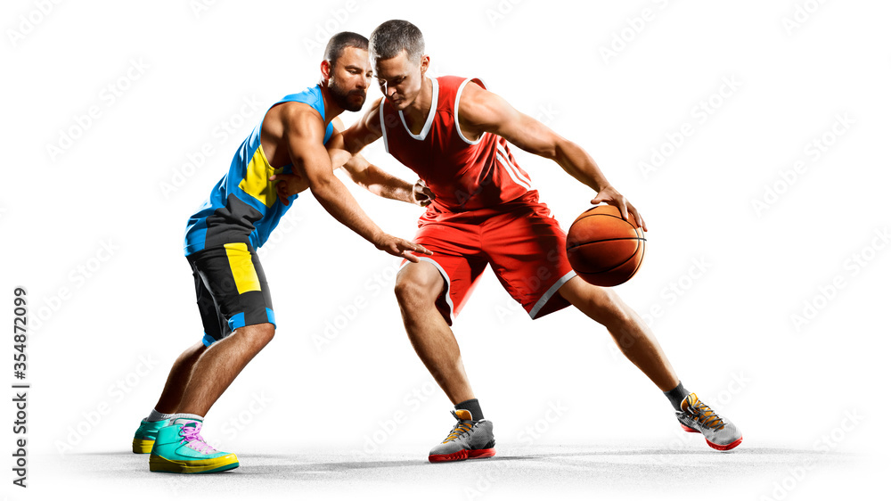 Professional basketball players isolated on white background Professional basketball players isolated on white background