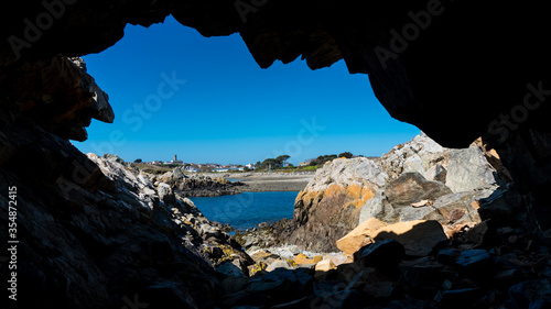 rock and sea view from cave