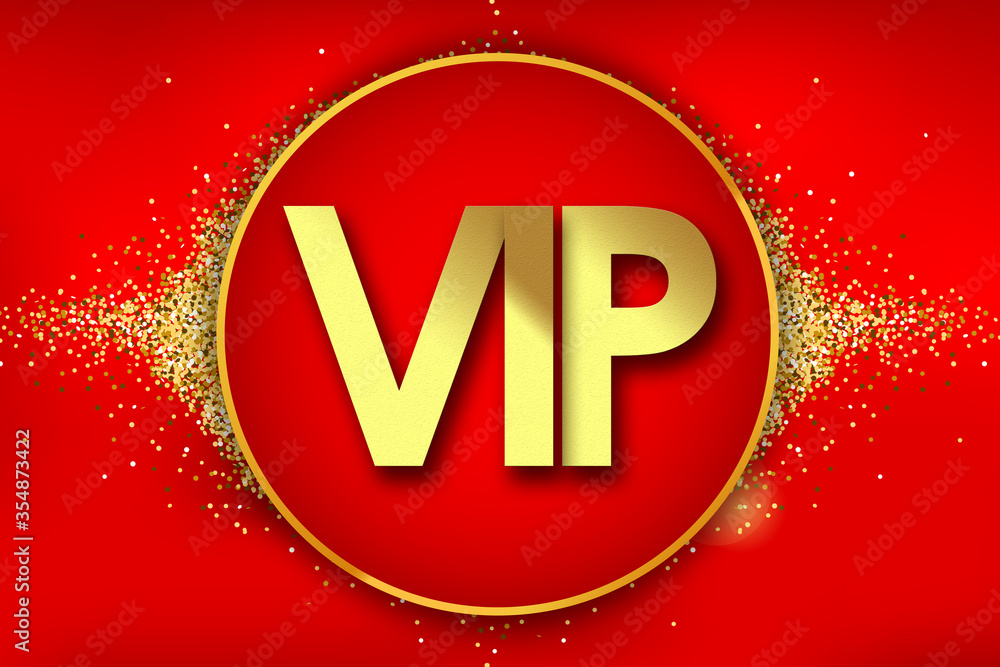 vip in golden circle stars and yellow background Stock Photo | Adobe Stock