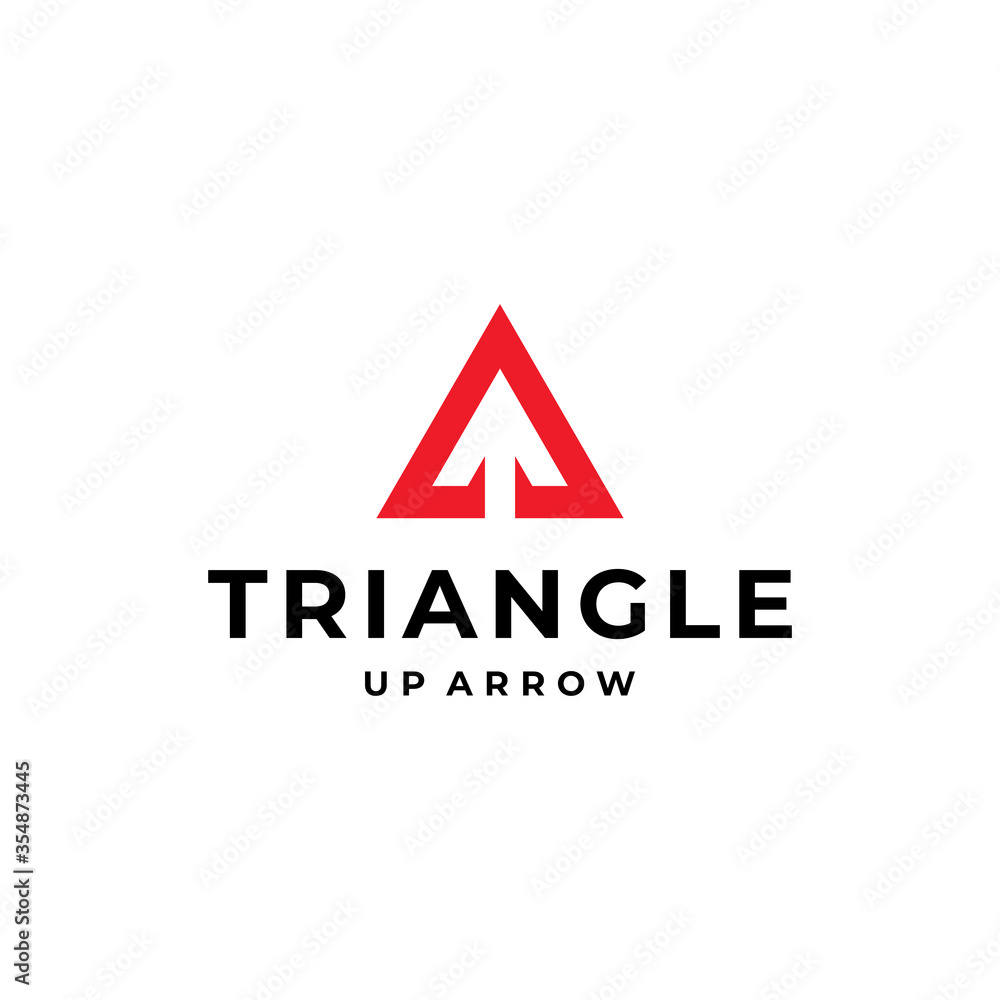 triangle logo design with an up arrow in the negative area triangle logo design with an up arrow in the negative area