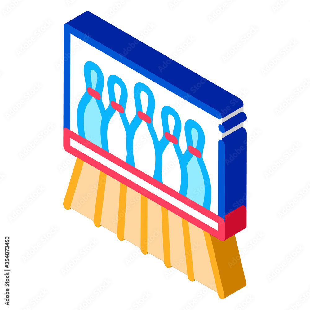 Bowling Lanes Icon Vector. Isometric Bowling Lanes isometric sign