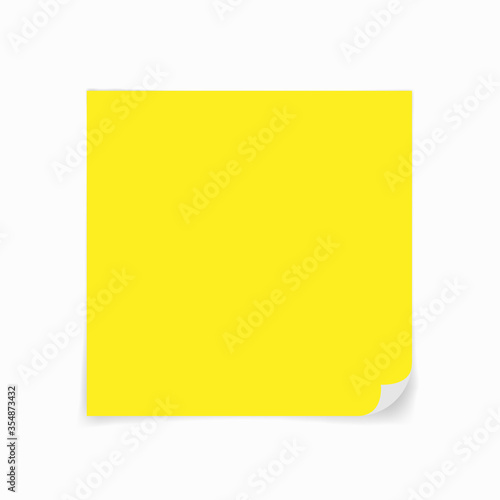 Yellow realistic paper page. Vector illustration .