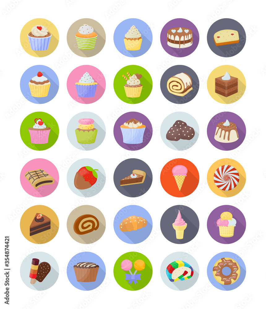 Cakes Flat Icons Pack Cakes Flat Icons Pack