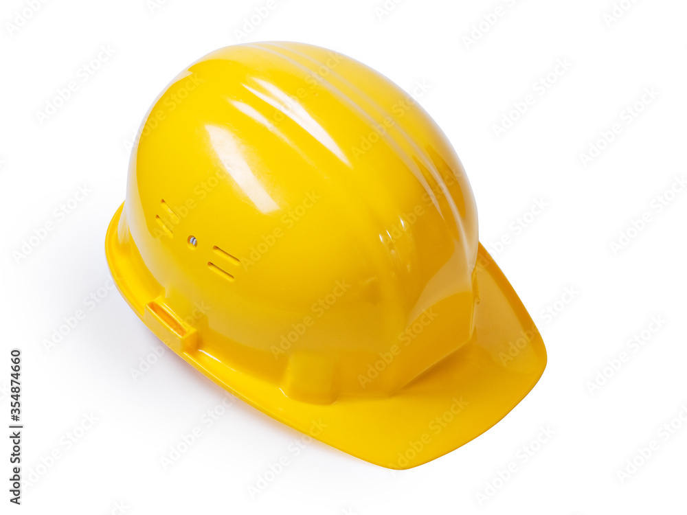 Fototapeta premium yellow hard hat isolated