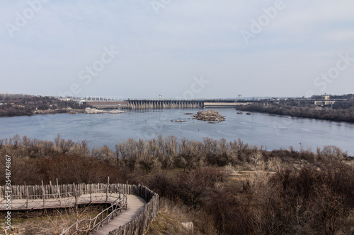 Wallpaper Mural View of "DniproHES" on the  Khortytsia island   in Zaporizhzhia. Ukraine Torontodigital.ca
