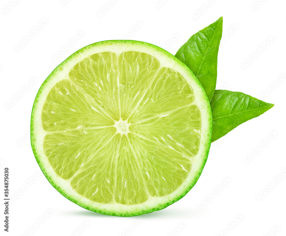 Fresh cut lime fruit isolated on white background Fresh cut lime fruit isolated on white background