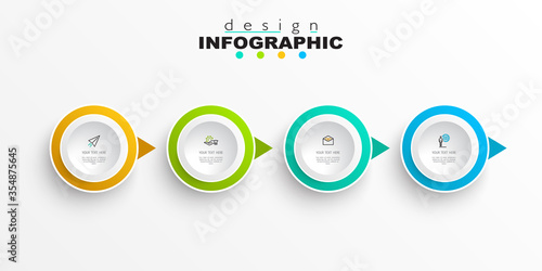 Infographic diagram icon template for business, presentation, web design, 4 options. Can be used to create business projects, annual reports, the Internet. Business concept, process steps, sign vector