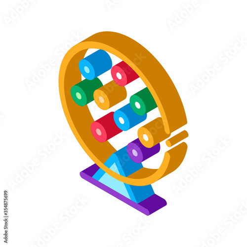 Lottery Drum Icon Vector. Isometric Lottery Drum sign. color isolated symbol illustration