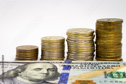 Banknote 100 dollars, price growth chart, the economy is growing