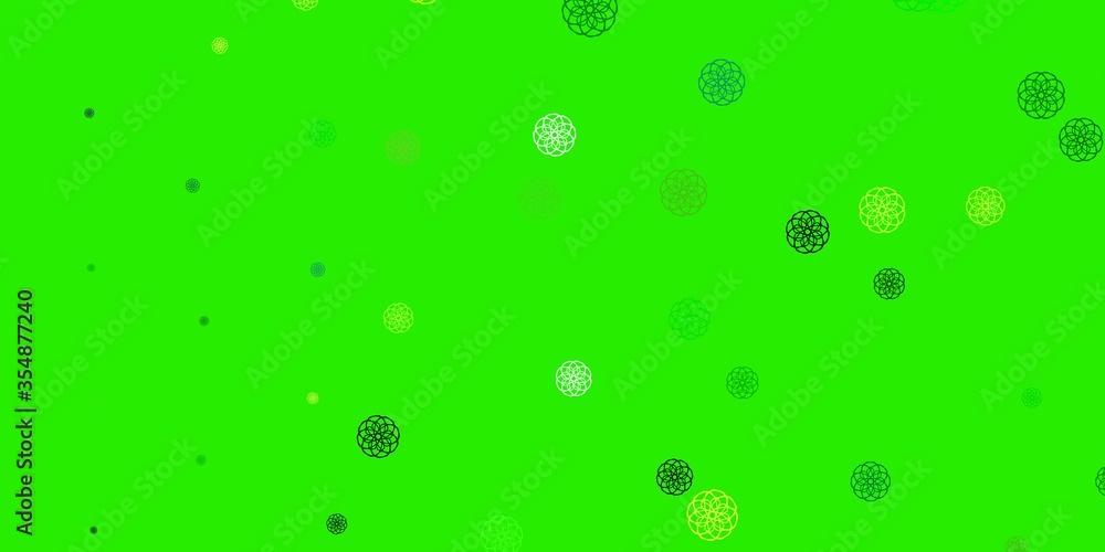 Light Green, Yellow vector pattern with abstract shapes.