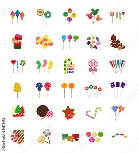 Candy Sweets Flat Icons photo