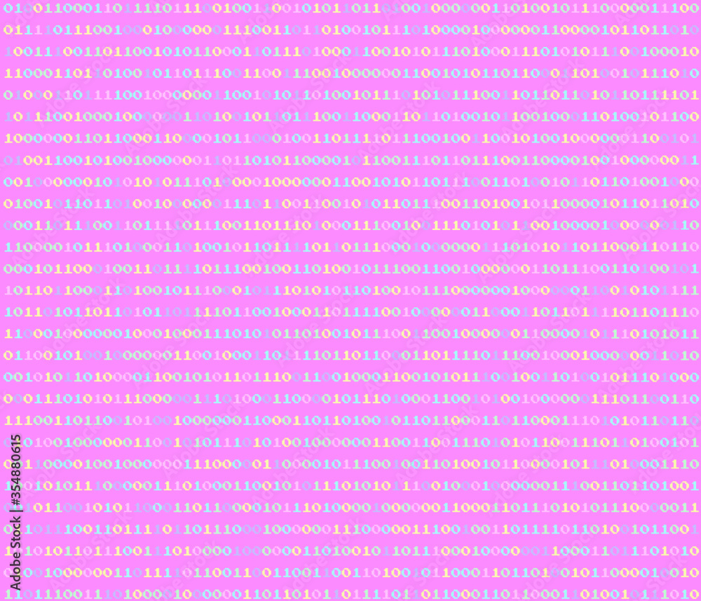 Vaporwave and retrowave background with binary code in pastel colors ...