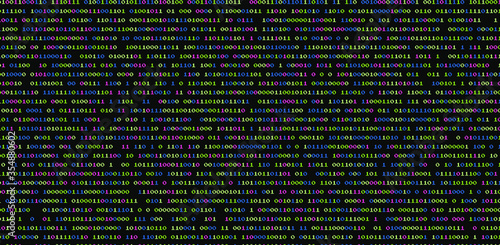 Abstract futuristic background with binary code, cyberspace matrix with digits.
