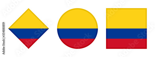 colombia flag icon set. isolated on white background