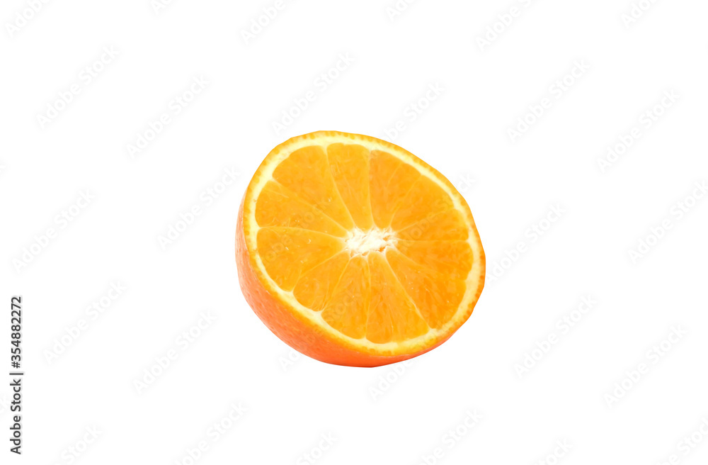 Sliced orange on a white, isolated background. Sliced orange on a white, isolated background.