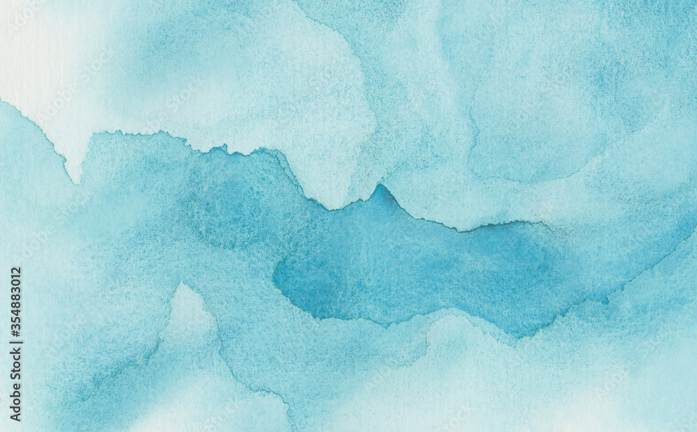 Smeared light sky blue shades frame, soft turquoise color watercolor illustration, creative background. Aquarelle painted textured template for vintage design, invitation card Smeared light sky blue shades frame, soft turquoise color watercolor illustration, creative background. Aquarelle painted textured template for vintage design, invitation card