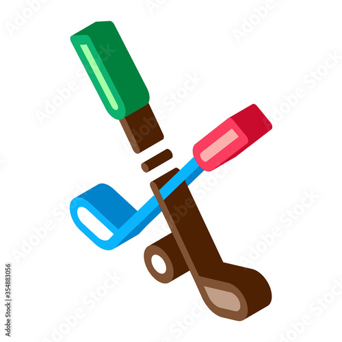 Golf Putters Ball Icon Vector. Isometric Golf Putters Ball sign. color isolated symbol illustration