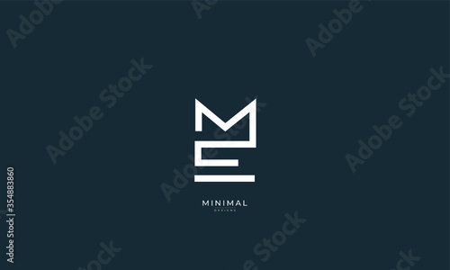 Alphabet letter icon logo ME
