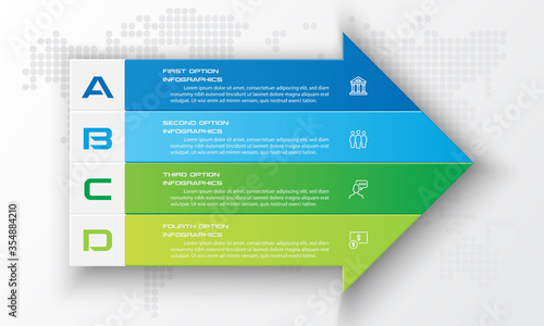 4 steps arrow infographic element,Business concept,Vector illustration.