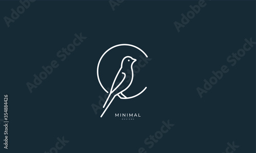 A line art icon logo of a Bird inside a letter C