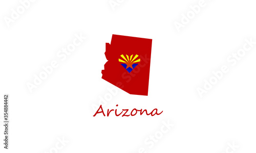 Arizona map love symbol heart state flag vector illustraiton