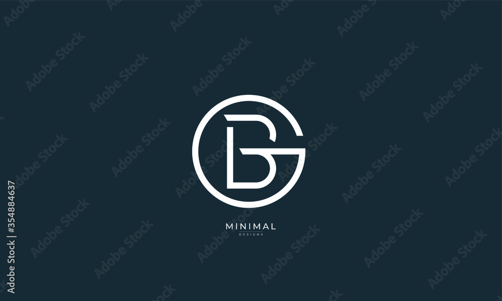 Alphabet letter icon logo GB or BG Alphabet letter icon logo GB or BG