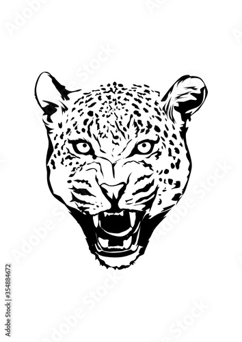 black leopard vector for tshirt design or logo