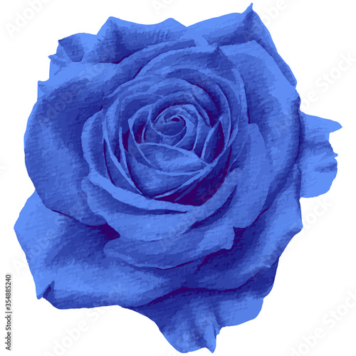 手描きの青色のバラ（水彩ベクター）