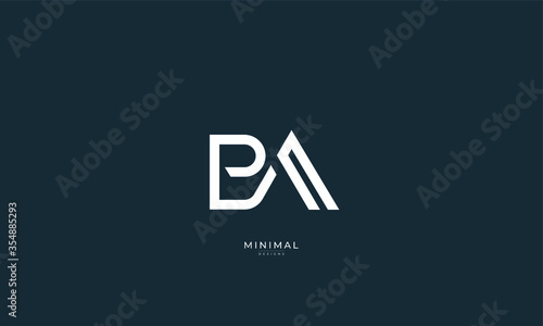 Alphabet letter icon logo BA