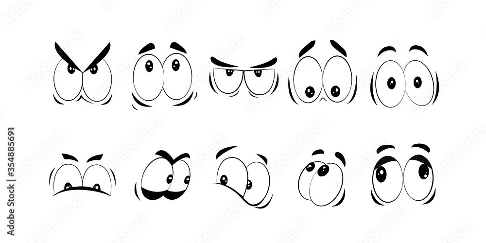 Obraz premium Set Cartoon Eye In Vector High quality original trendy vector set of cartoon eyes.