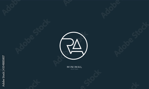 Alphabet letter icon logo RA