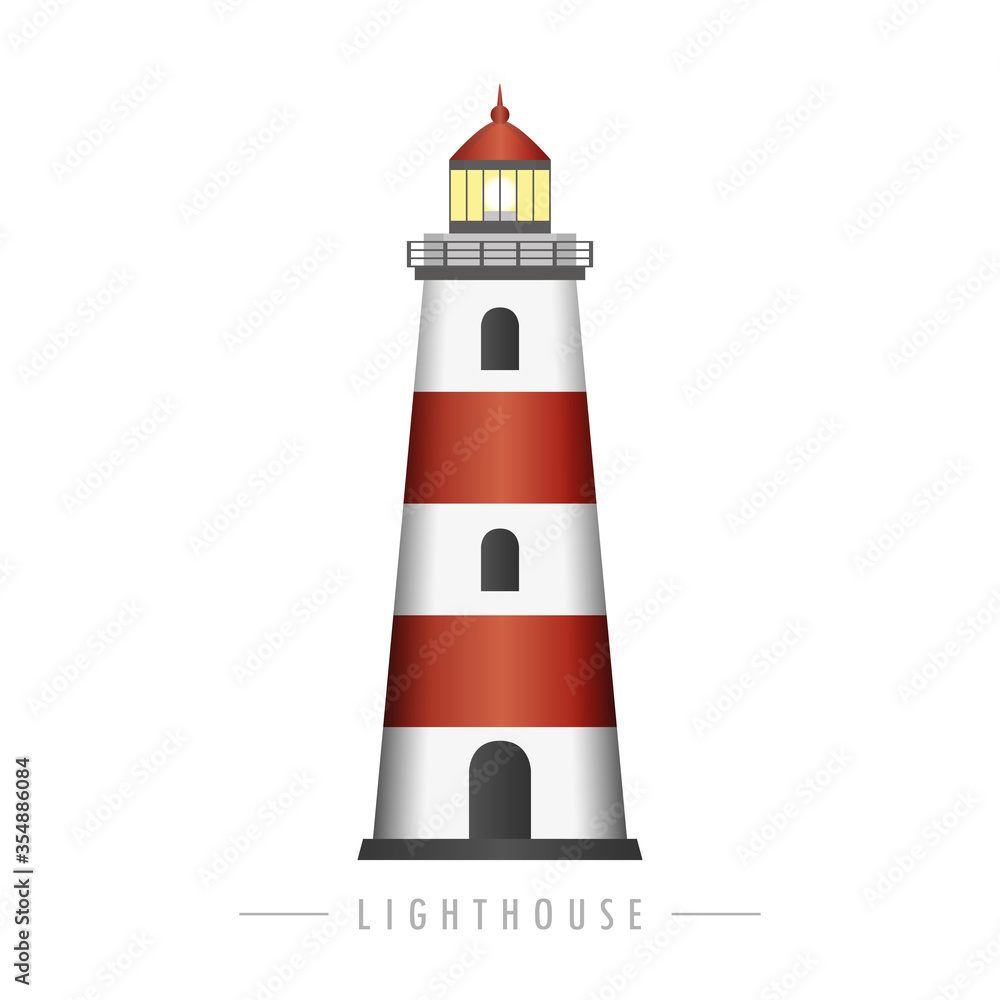 red and white lighthouse isolated vector illustration EPS10 red and white lighthouse isolated vector illustration EPS10