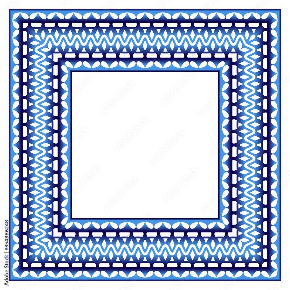 Ceramic tile border pattern. Islamic, indian, arabic motifs. Damask border seamless pattern. Porcelain ethnic bohemian background. Ceramic tile border pattern. Islamic, indian, arabic motifs. Damask border seamless pattern. Porcelain ethnic bohemian background.