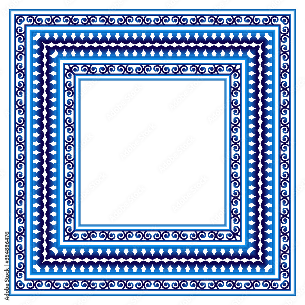 Ceramic tile border pattern. Islamic, indian, arabic motifs. Damask border seamless pattern. Porcelain ethnic bohemian background. Ceramic tile border pattern. Islamic, indian, arabic motifs. Damask border seamless pattern. Porcelain ethnic bohemian background.