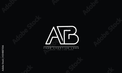 AB BA abstract vector logo monogram template