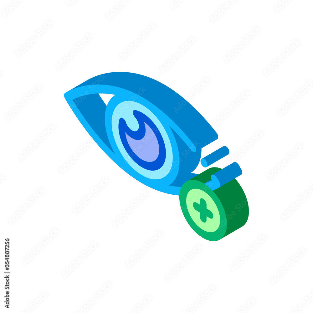 Farsightedness And Hyperopia Icon Vector. Isometric Farsightedness Eye With Plus Mark Concept Linear Pictogram. Vision Problem sign. color isolated symbol illustration Farsightedness And Hyperopia Icon Vector. Isometric Farsightedness Eye With Plus Mark Concept Linear Pictogram. Vision Problem sign. color isolated symbol illustration