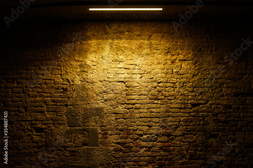 underground inside the city walls of Lucca, Italy. Warm light, place without people