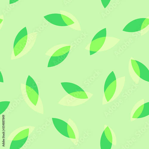 Tea Leaves on Green seamles...