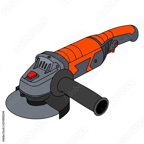 Vector illustration of Angle grinder
