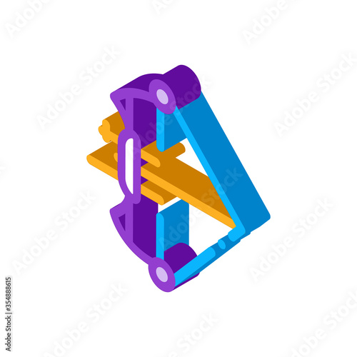 Professional Bow And Arrow Icon Vector. Isometric Olympic Sportive Tool Bow For Precision Hit Concept Linear Pictogram. Paralympic Device sign. color isolated symbol illustration