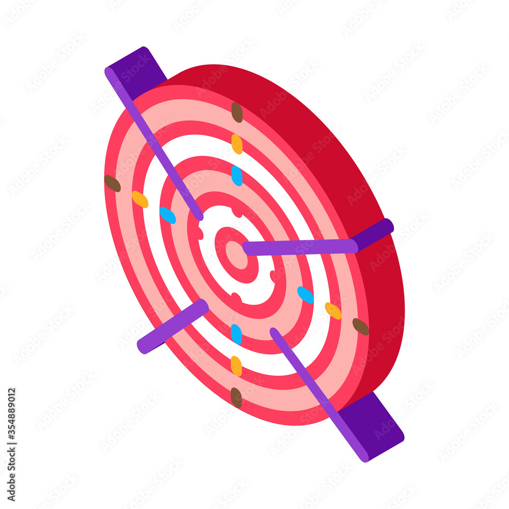Archery Target With Arrows Icon Vector. Isometric Tournament Or Competition Archery Activity Sportive Tools sign. color isolated symbol illustration Archery Target With Arrows Icon Vector. Isometric Tournament Or Competition Archery Activity Sportive Tools sign. color isolated symbol illustration