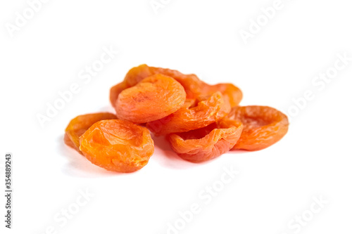 Dried apricot fruits isolated on white background