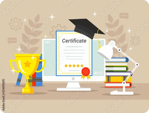Online education, courses. Obtaining a diploma, online certificate. 